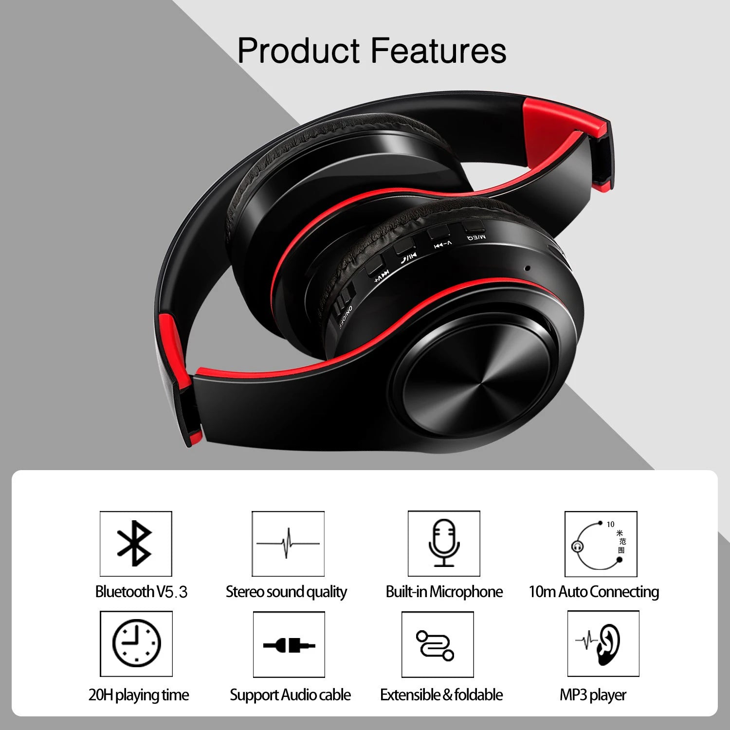 VEKTA H20 — Casque Bluetooth 5.3 20 h